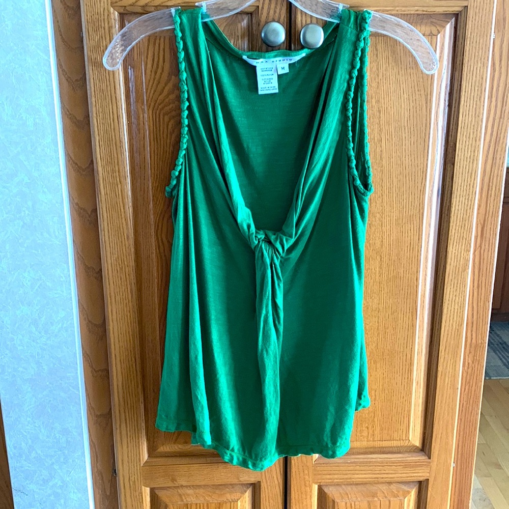 Sleeveless Green Top with Embellishments